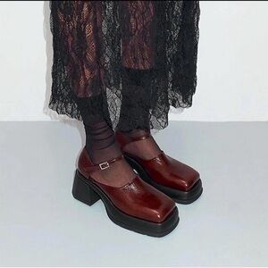 Miista E8 Coral Mary Janes in Burgundy / New Brown
